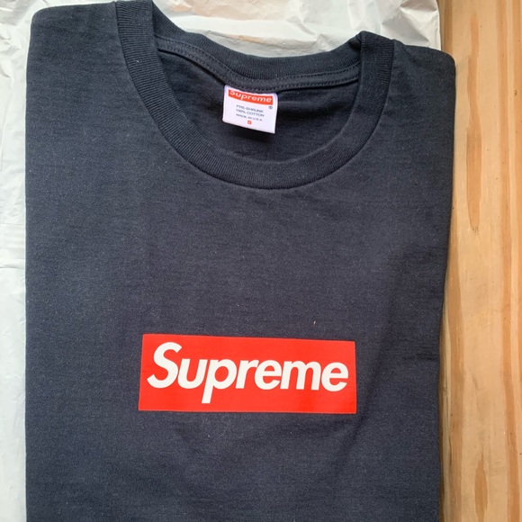 Supreme 20th anniversary box logo tee navy szsmall
